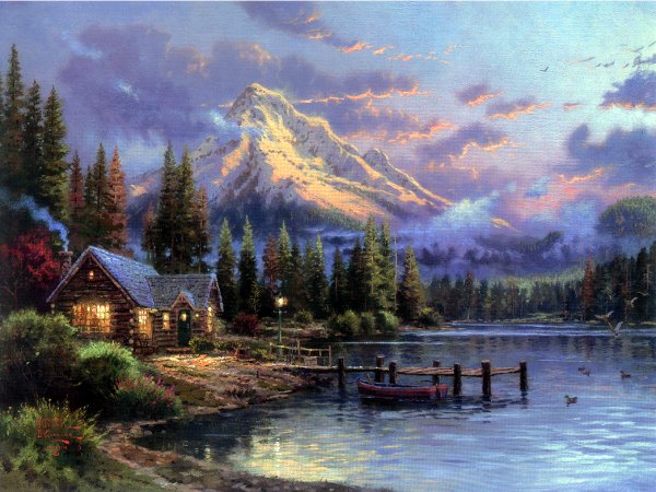 (image for) Thomas Kinkade paintings. No.91, Reproductions on canvas - Click Image to Close